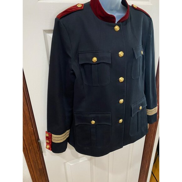 New Ralph Lauren Medium Black Red Velvet Military Equestrian Hussar Jacket S 16 - Picture 9 of 15